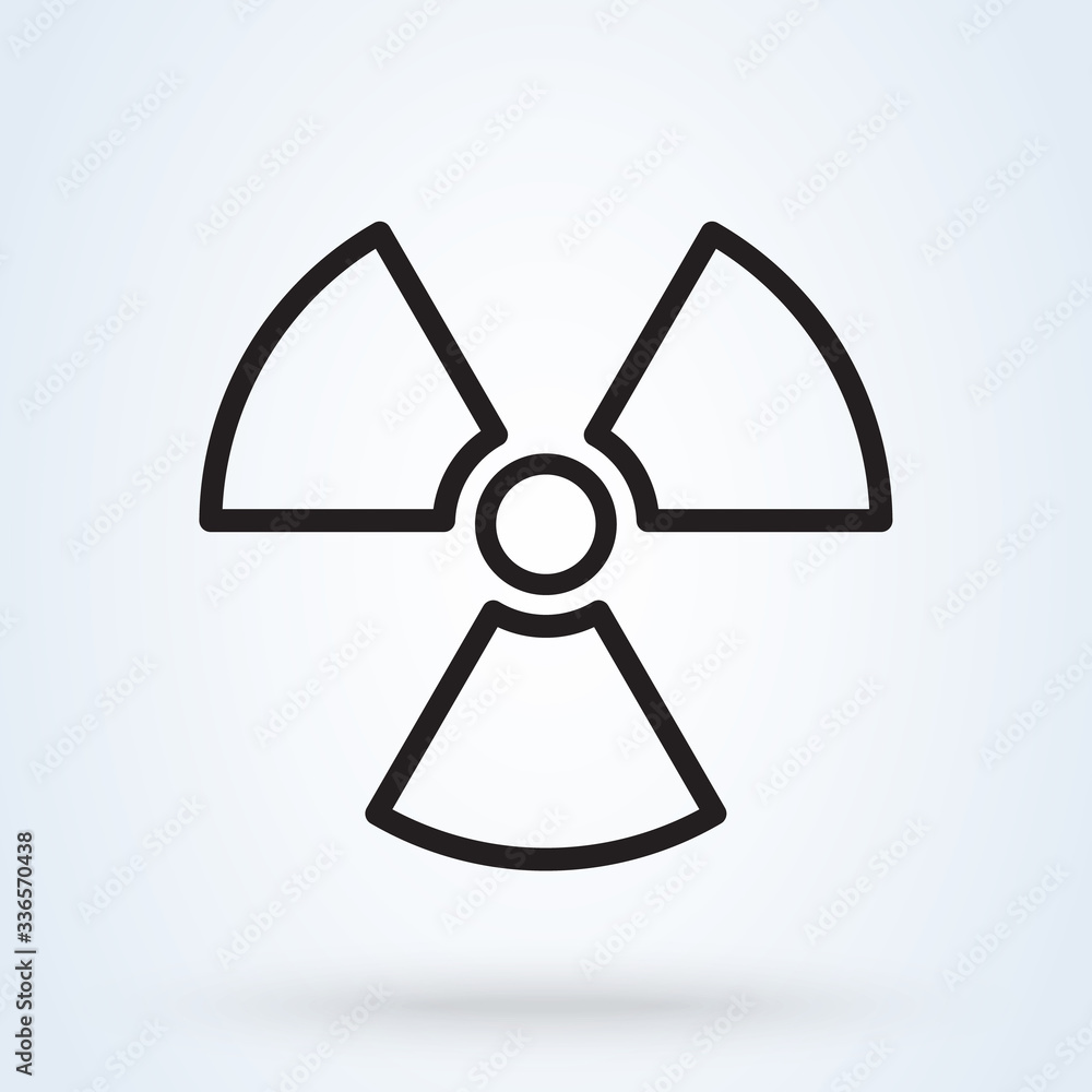 Radioactive icon on white background. Danger symbol Line. Vector ...