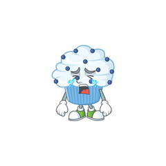 Poster - A weeping vanilla blue cupcake cartoon character concept