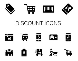 Poster - discount icon set