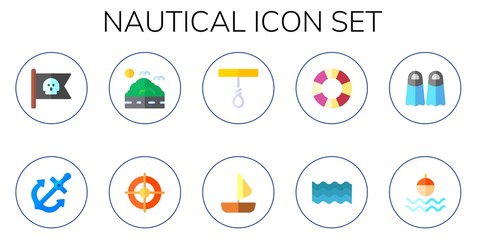 Canvas Print - nautical icon set