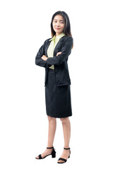 Sticker - Asian businesswoman with folded arms standing