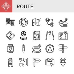 Poster - route simple icons set