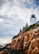 Bass Harbor Head Light, A Lighthouse In Mount Desert Island Built In 1855, Acadia National Park, Maine, United States, North America 