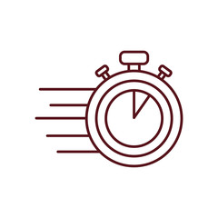 Sticker - chronometer and fast arrows icon, line style