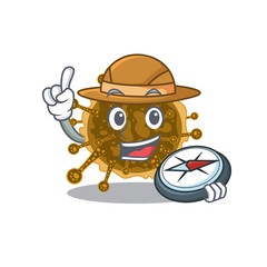 Poster - mascot design concept of negarnaviricota explorer with a compass