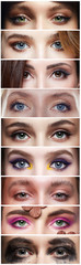 Wall Mural - collage of beauty female eyes. young beautiful women