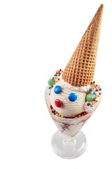 Wall Mural - Glass of ice cream with clown face