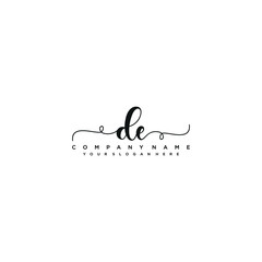 DE initial Handwriting logo vector templates