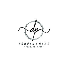 DP initial Handwriting logo vector templates