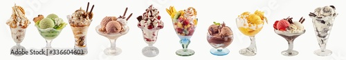 Fotomural Assortment of ice-cream sundaes with copy space