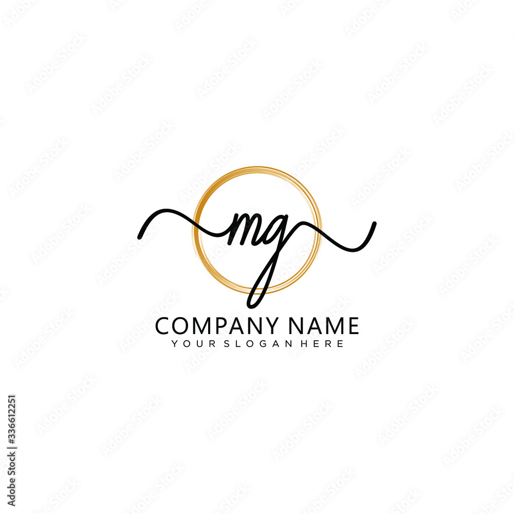 MG initial Handwriting logo vector templates - obrazy, fototapety, plakaty 