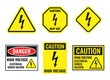 © extracoin - high voltage sign set, danger of electricity icons