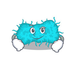 Poster - A mascot design of bacteria prokaryote having confident gesture