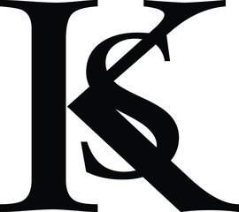 The logo between letter k and letter S or KS vector image
