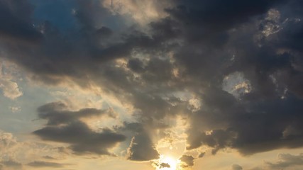 Wall Mural - Time lapse Video of cloud moving on sky in sunset or sunrise background in nature