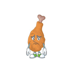 Poster - Cartoon picture of fried chicken with worried face