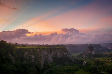 sunrise over the canyon