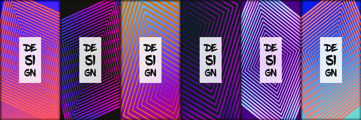 Set of color geometric background. Vector illustration template. Background for banner, flyer, business card, poster