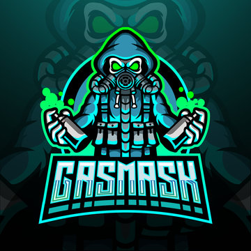 Gas mask esport logo mascot design