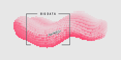 Abstract digital wave with dynamic particles. Sound wave. Big data visualization. Vector illustration.