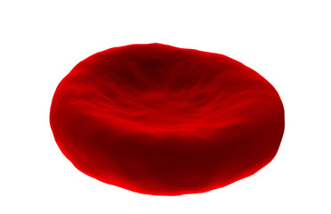 High detail blood cell isolated on white background. Red blood cell. Healthcare and medical zoom concept. 3d render.