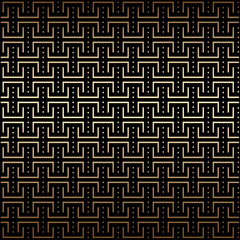 Wall Mural - geometric simple golden and black seamless pattern background, art deco style