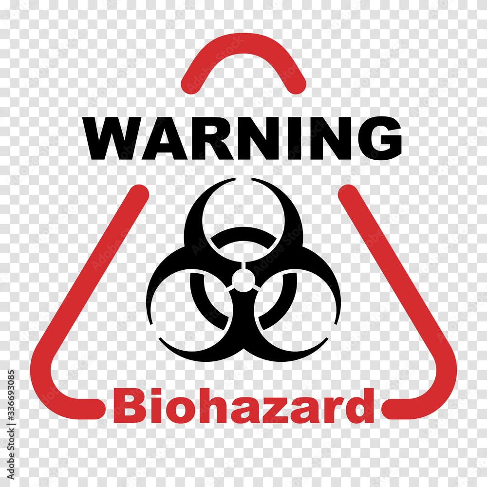 Warning sign of Biohazard. Symbol of virus and biological danger ...