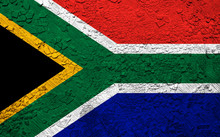 South Africa Flag On Crumbled Wall