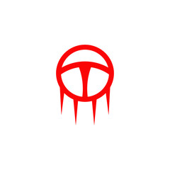 Poster - Car steering icon logo design template