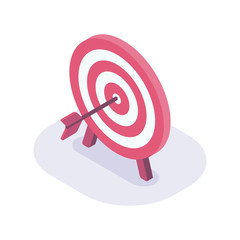 Wall Mural - business goals dart isometric icon with modern flat style color