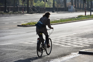 Canvas Print - cycliste velo route mobilité ecologie