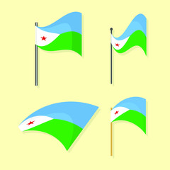 Poster - Djibouti national flag 