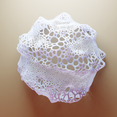 Wall Mural - 3d delicate abstract organic coral like lace creature