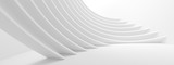 Fototapeta Perspektywa 3d - Abstract Technology Background. Minimal Architecture Design. White Industrial Wallpaper