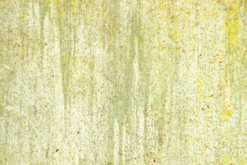 Wall Mural - Concrete wall painted in yellow-green. Aged and weathered painted wall texture.