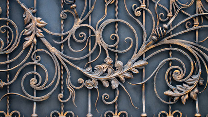 Wall Mural - The fragment of forged metal products. close-up