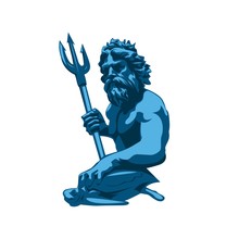 Virginia Beach Neptune Statue Vector Illustration