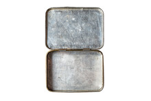 Vintage, Antique Tin Metal Case, Box Empty, Top View