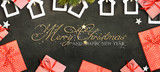 Fototapeta  - Christmas and New Year s holiday background with copy space