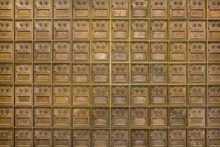 A Wall Of Old PO Post Office Mail Boxes