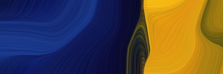 modern dynamic designed horizontal header with golden rod, midnight blue and brown colors. graphic w