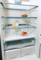 Fridge interior almost empty due to economic crisis