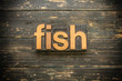 © enterlinedesign - Fish Concept Vintage Wooden Letterpress Type Word