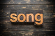 © enterlinedesign - Song Concept Vintage Wooden Letterpress Type Word