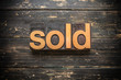 © enterlinedesign - Sold Concept Vintage Wooden Letterpress Type Word