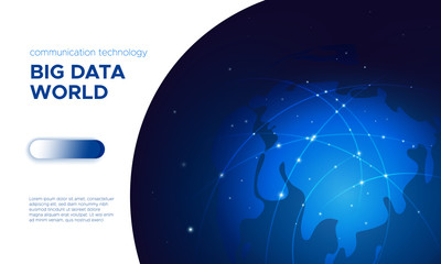 Wall Mural - wireframe globe. data stream. globe modern tech.