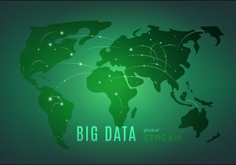 Wall Mural - data analysis. world globe. earth networks.