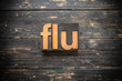 © enterlinedesign - Flu Concept Vintage Wooden Letterpress Type Word