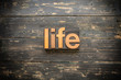 © enterlinedesign - Life Concept Vintage Wooden Letterpress Type Word
