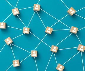 teamwork, network and community concept.